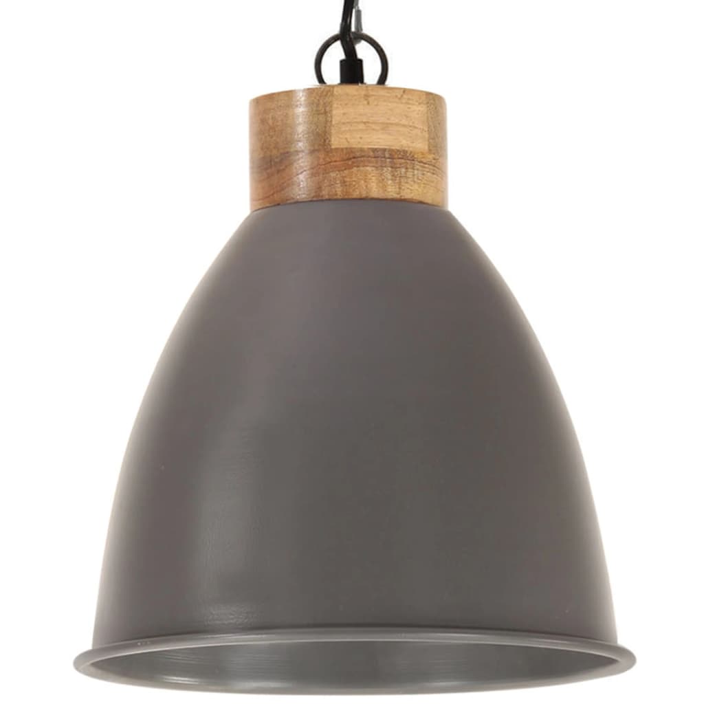 Lampadario Industriale Ferro E Legno Massello E27