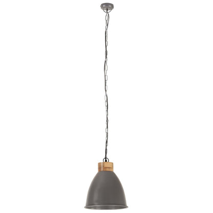 Lampadario Industriale Ferro E Legno Massello E27
