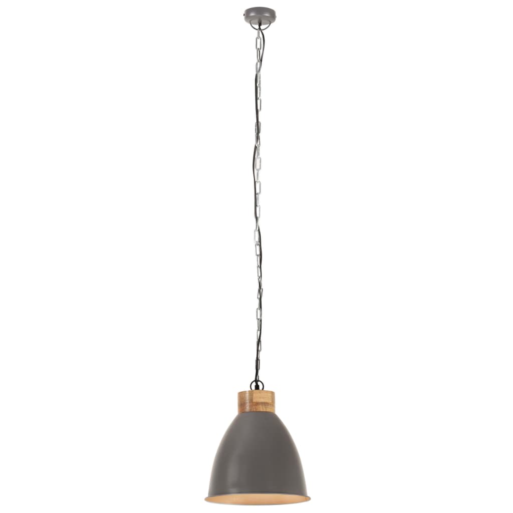 Lampadario Industriale Ferro E Legno Massello E27