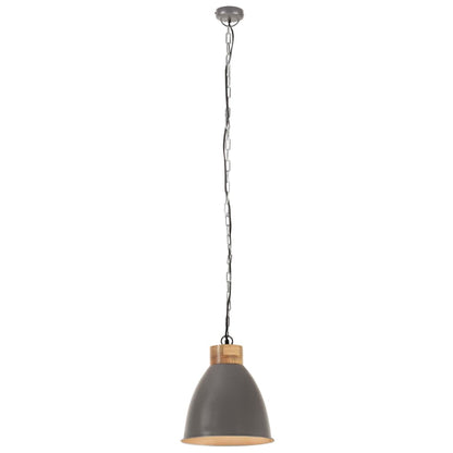 Lampadario Industriale Ferro E Legno Massello E27