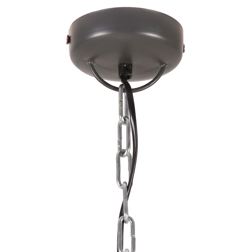 Lampadario Industriale Ferro E Legno Massello E27