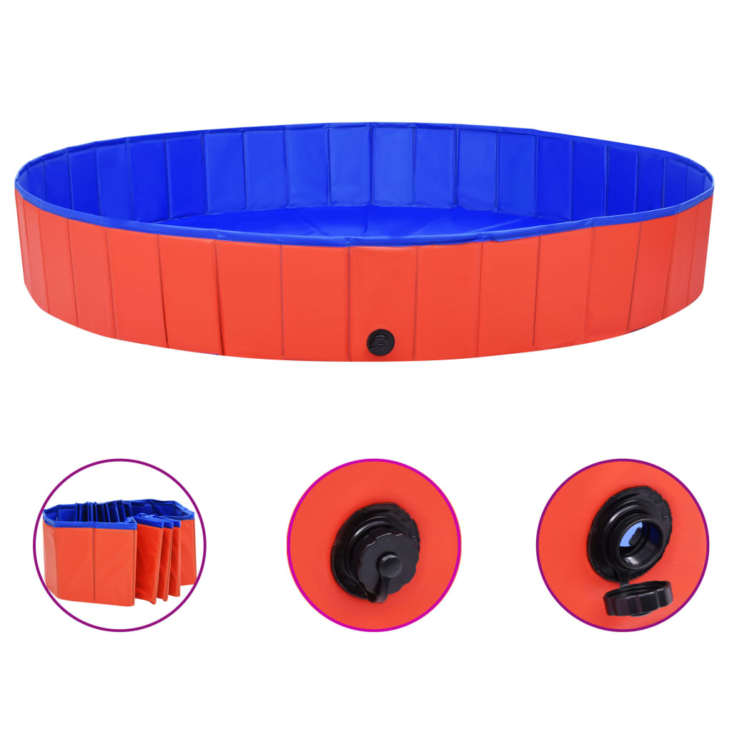 Piscina Per Cani Pieghevole Rossa In Pvc