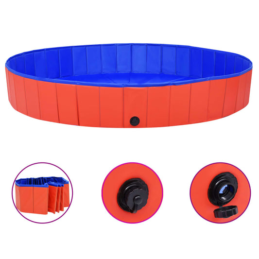 Piscina Per Cani Pieghevole Rossa In Pvc