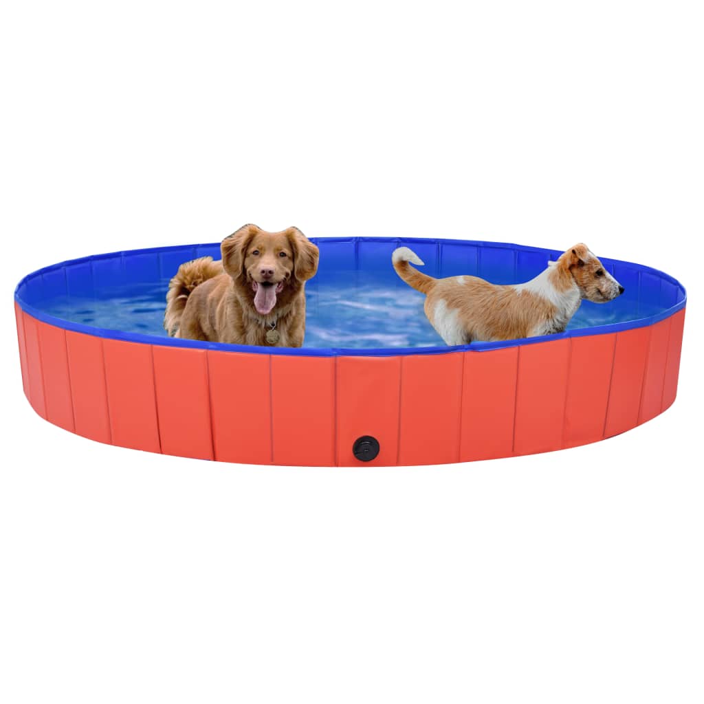 Piscina Per Cani Pieghevole Rossa In Pvc