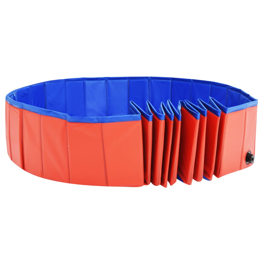 Piscina Per Cani Pieghevole Rossa In Pvc