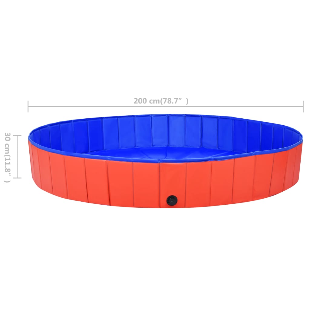 Piscina Per Cani Pieghevole Rossa In Pvc