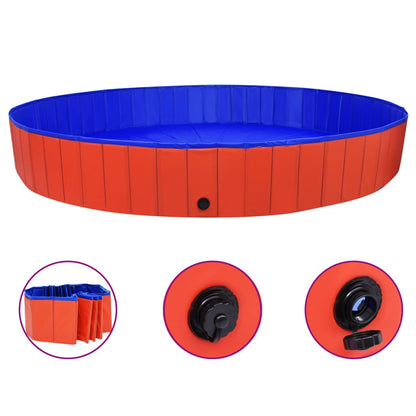 Piscina Per Cani Pieghevole Rossa In Pvc