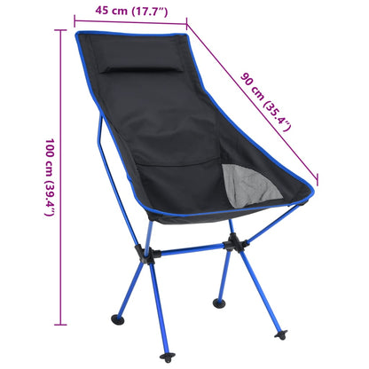 Sedia Da Campeggio Pieghevole Pvc E Acciaio Nero