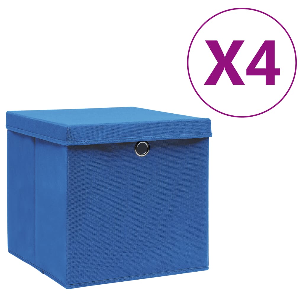Contenitori Con Coperchi 4 Pz 28X28X28 Cm Viola