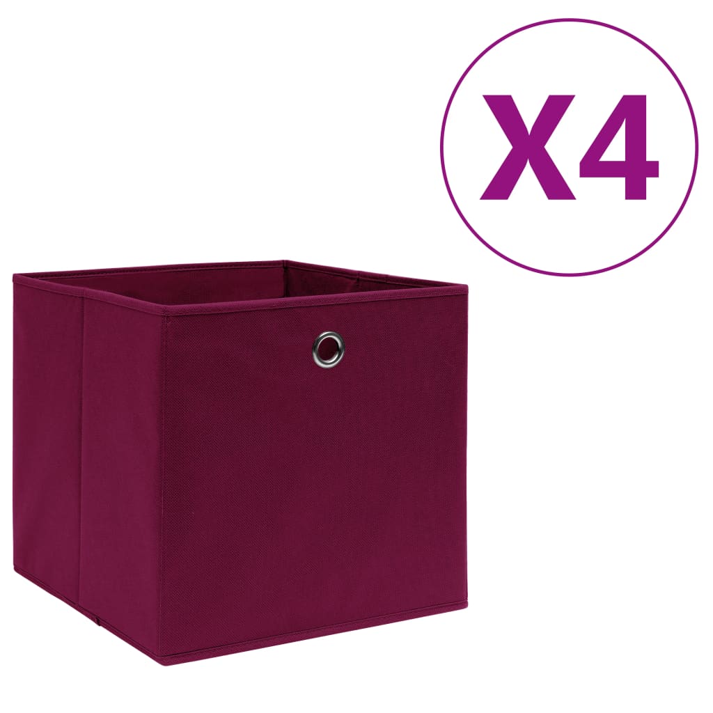 Contenitori Con Coperchi 4 Pz 28X28X28 Cm Viola