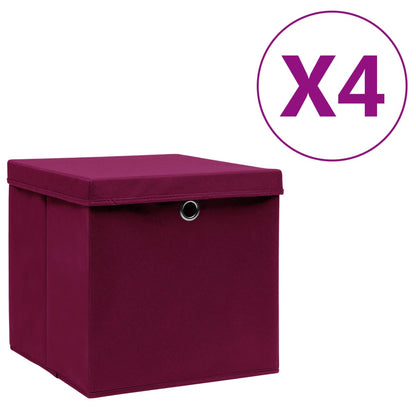 Contenitori Con Coperchi 4 Pz 28X28X28 Cm Viola