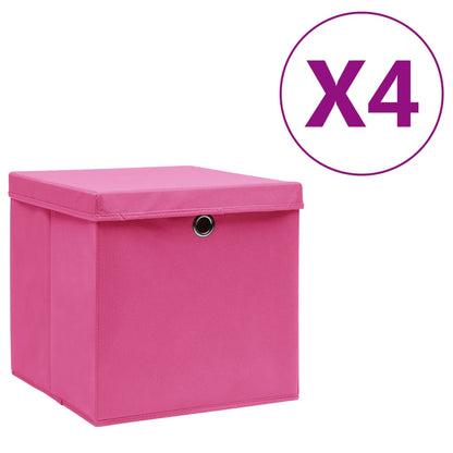 Contenitori Con Coperchi 4 Pz 28X28X28 Cm Viola