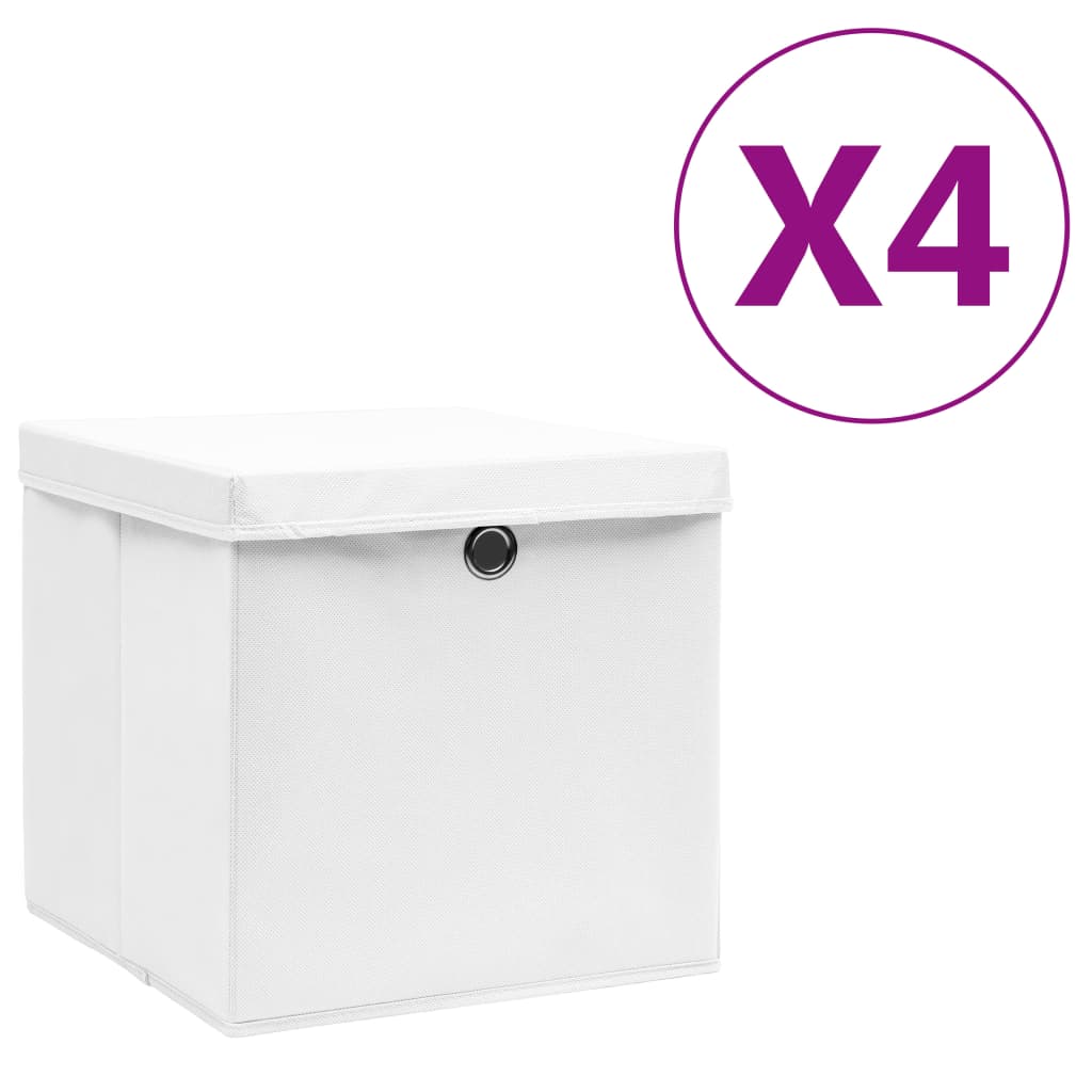 Contenitori Con Coperchi 4 Pz 28X28X28 Cm Viola