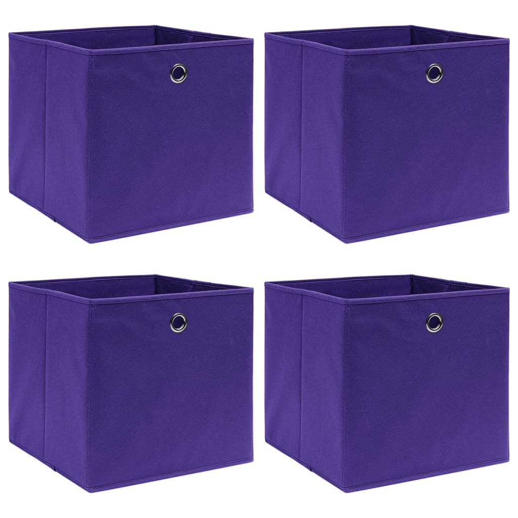 Contenitori Con Coperchi 4 Pz 28X28X28 Cm Viola
