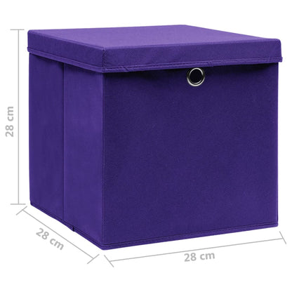 Contenitori Con Coperchi 4 Pz 28X28X28 Cm Viola