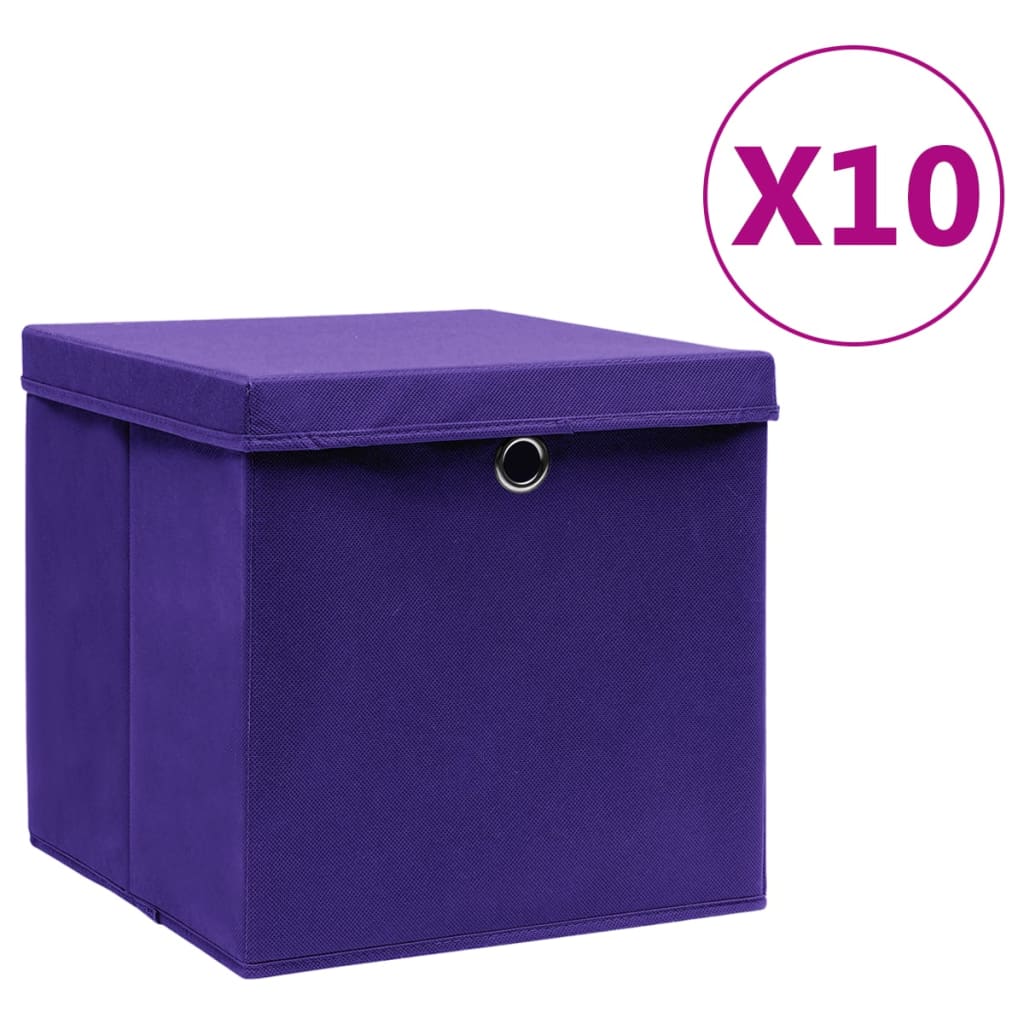 Contenitori Con Coperchi 4 Pz 28X28X28 Cm Viola