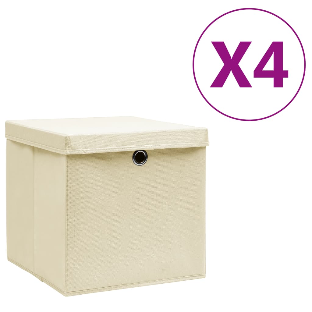 Contenitori Con Coperchi 4 Pz 28X28X28 Cm Viola