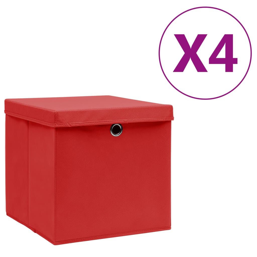 Contenitori Con Coperchi 4 Pz 28X28X28 Cm Viola