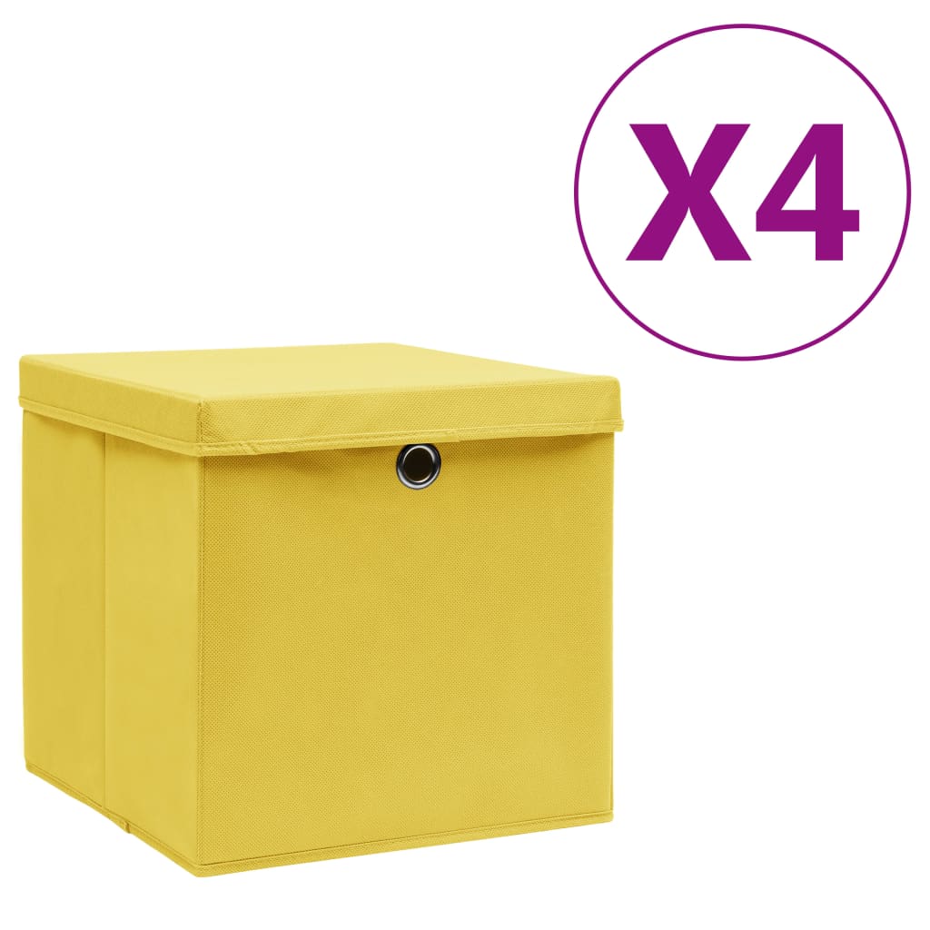 Contenitori Con Coperchi 4 Pz 28X28X28 Cm Viola