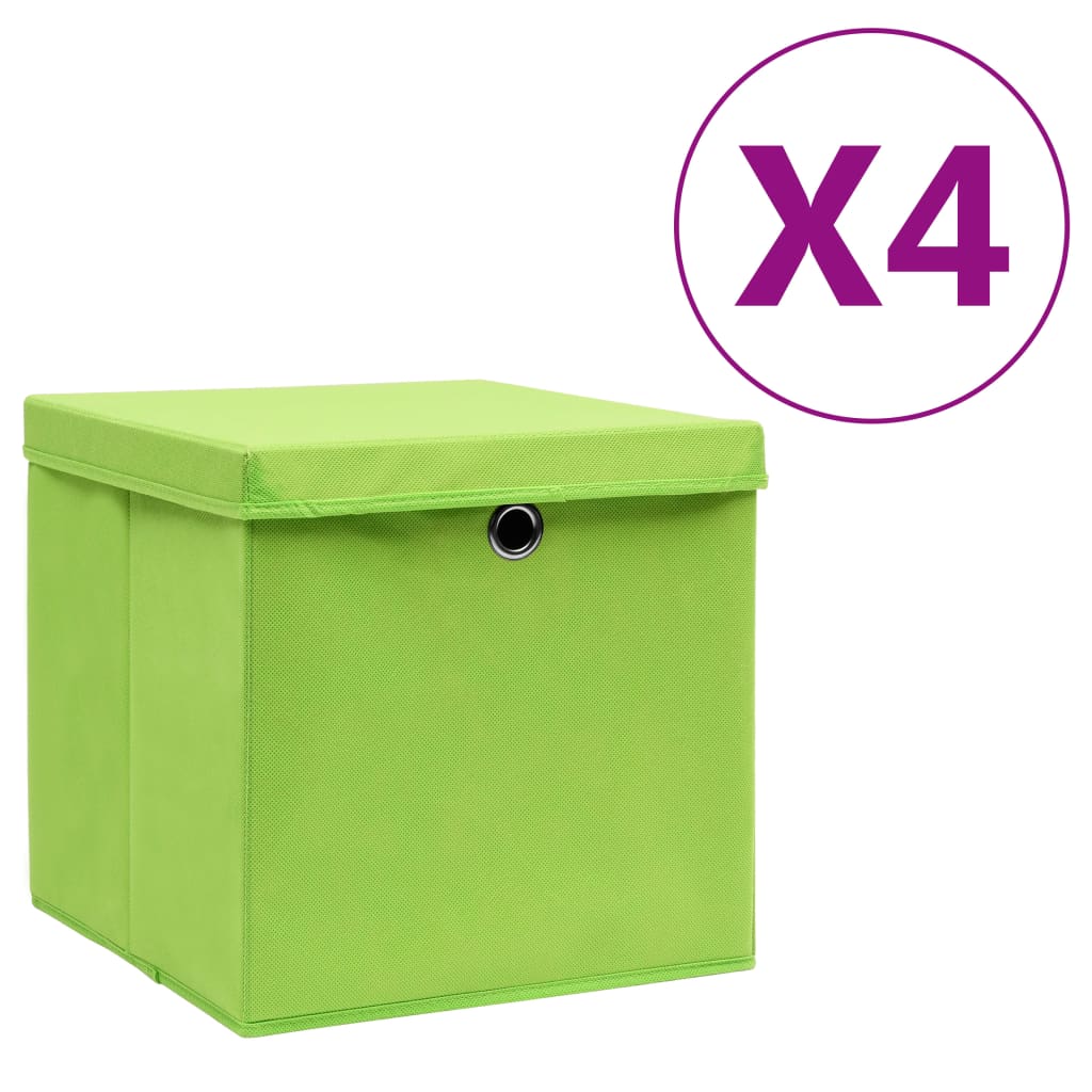 Contenitori Con Coperchi 4 Pz 28X28X28 Cm Viola