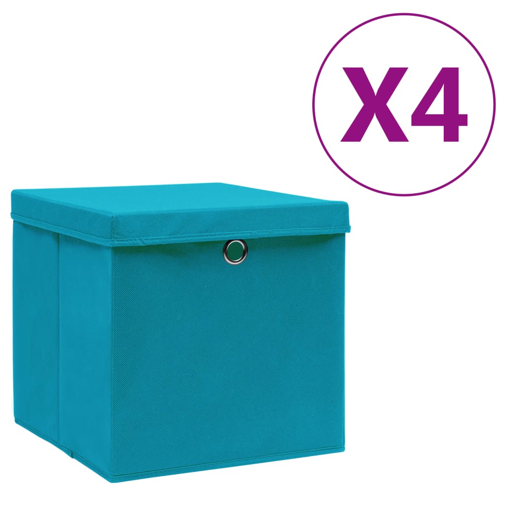 Contenitori Con Coperchi 4 Pz 28X28X28 Cm Viola