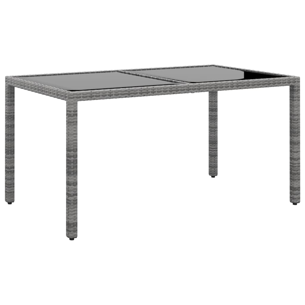 Tavolo Da Giardino Piano In Vetro 150X90X75 Cm Polyrattan