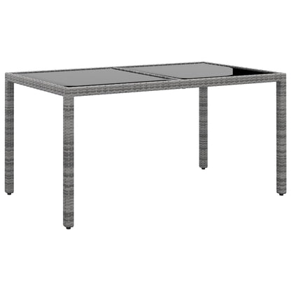 Tavolo Da Giardino Piano In Vetro 150X90X75 Cm Polyrattan