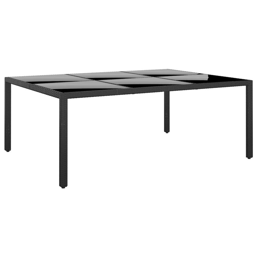 Tavolo Giardino 200X150X75 Cm Vetro Temperato Polyrattan