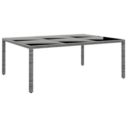 Tavolo Giardino 200X150X75 Cm Vetro Temperato Polyrattan