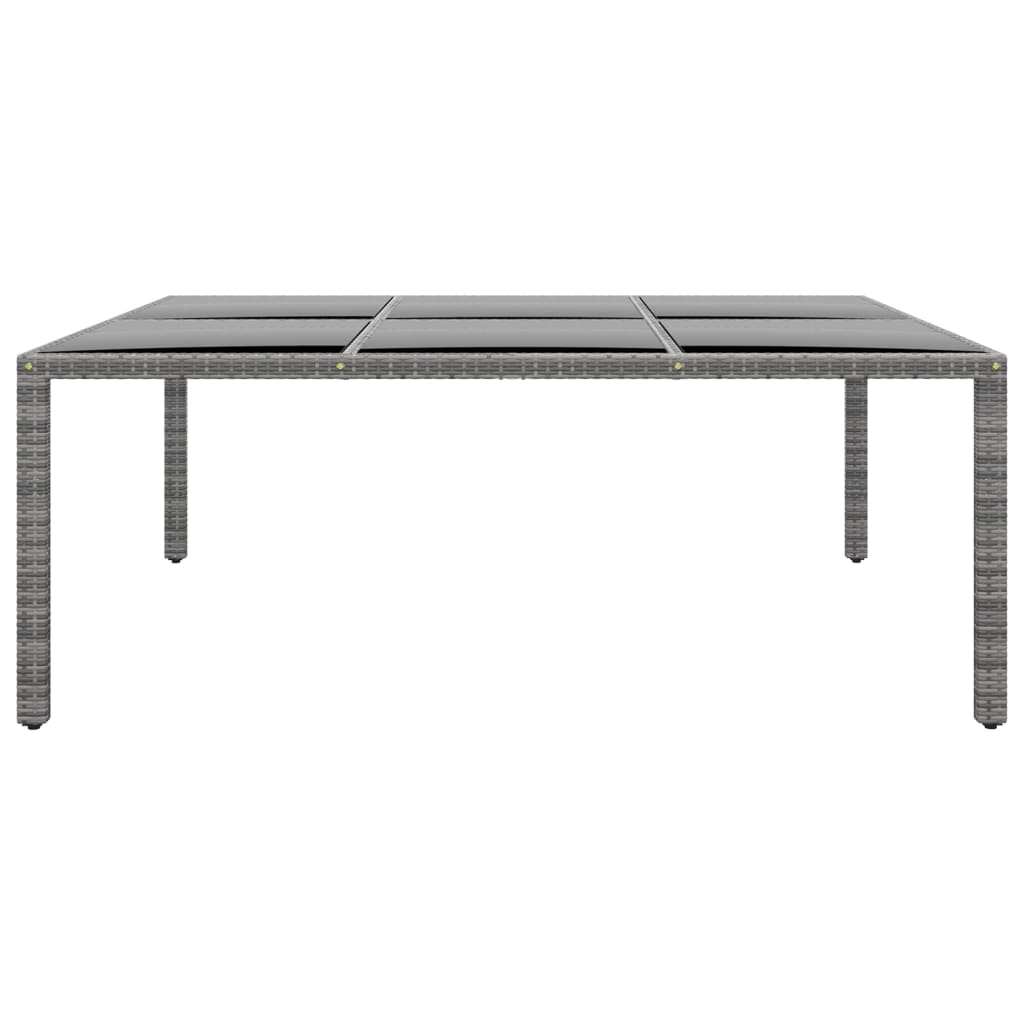 Tavolo Giardino 200X150X75 Cm Vetro Temperato Polyrattan