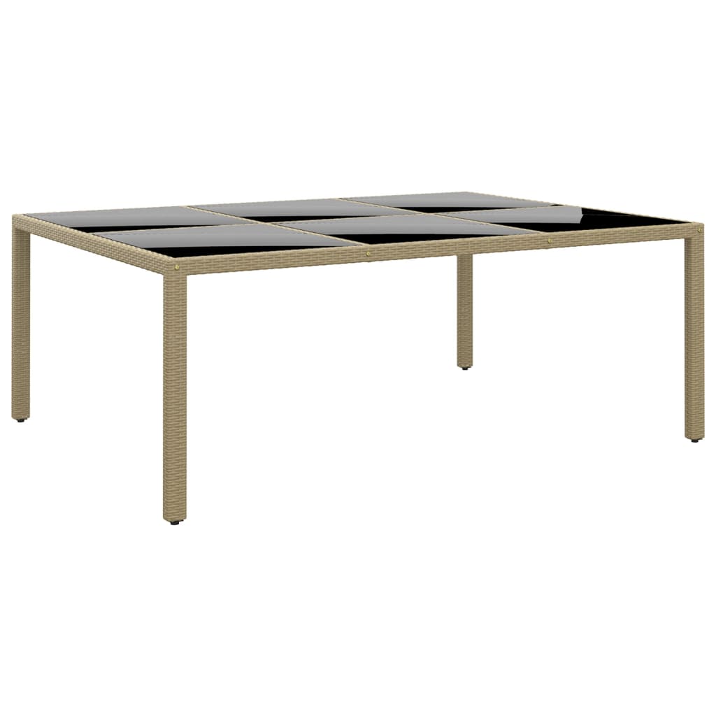 Tavolo Giardino 200X150X75 Cm Vetro Temperato Polyrattan