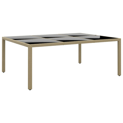 Tavolo Giardino 200X150X75 Cm Vetro Temperato Polyrattan