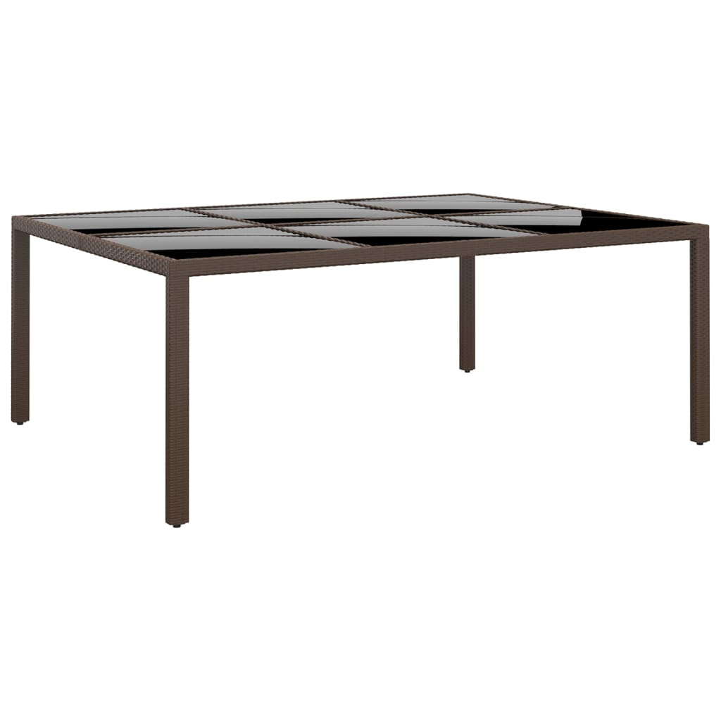 Tavolo Giardino 200X150X75 Cm Vetro Temperato Polyrattan