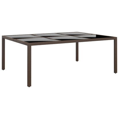 Tavolo Giardino 200X150X75 Cm Vetro Temperato Polyrattan