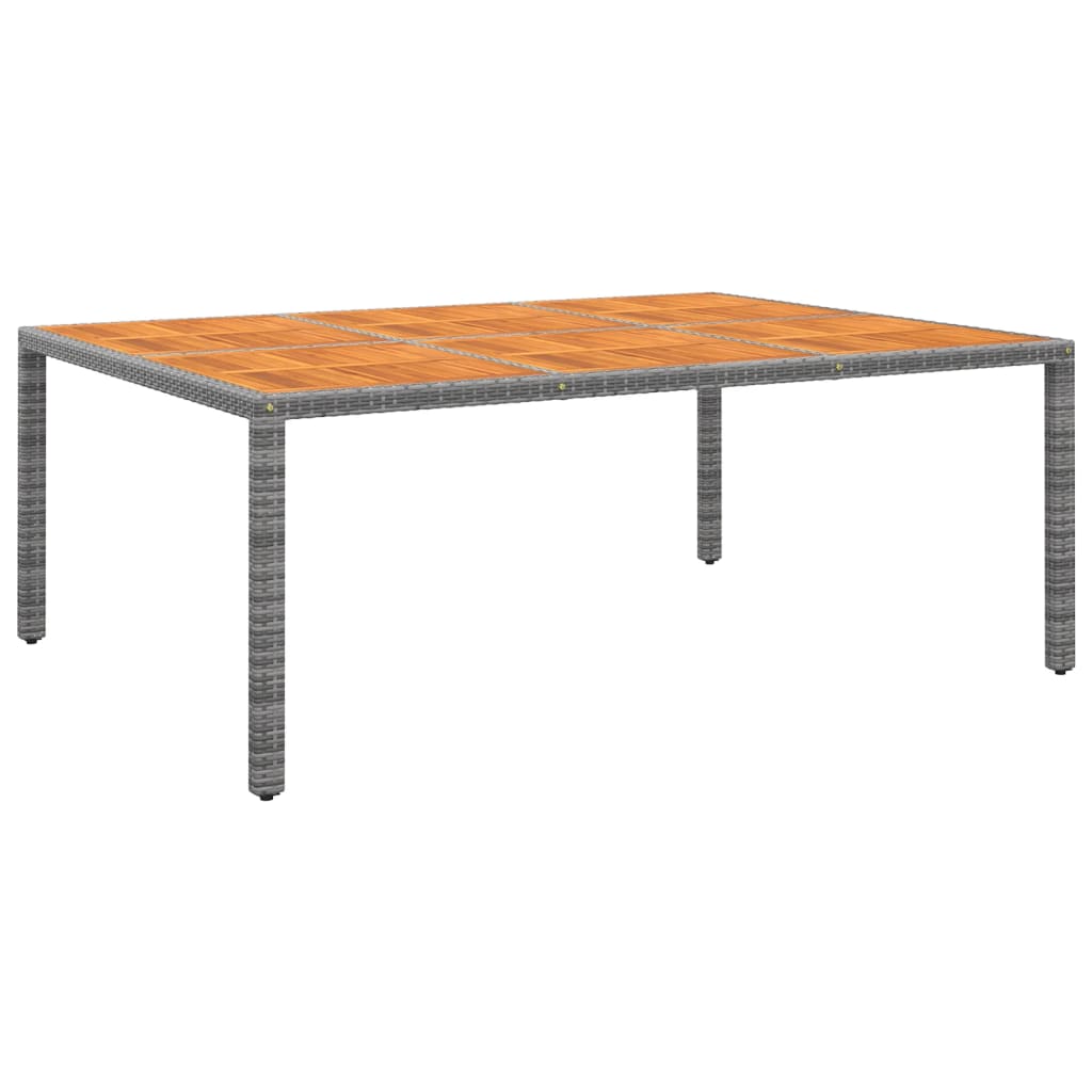 Tavolo Giardino 200X150X75 Cm Massello Acacia Polyrattan