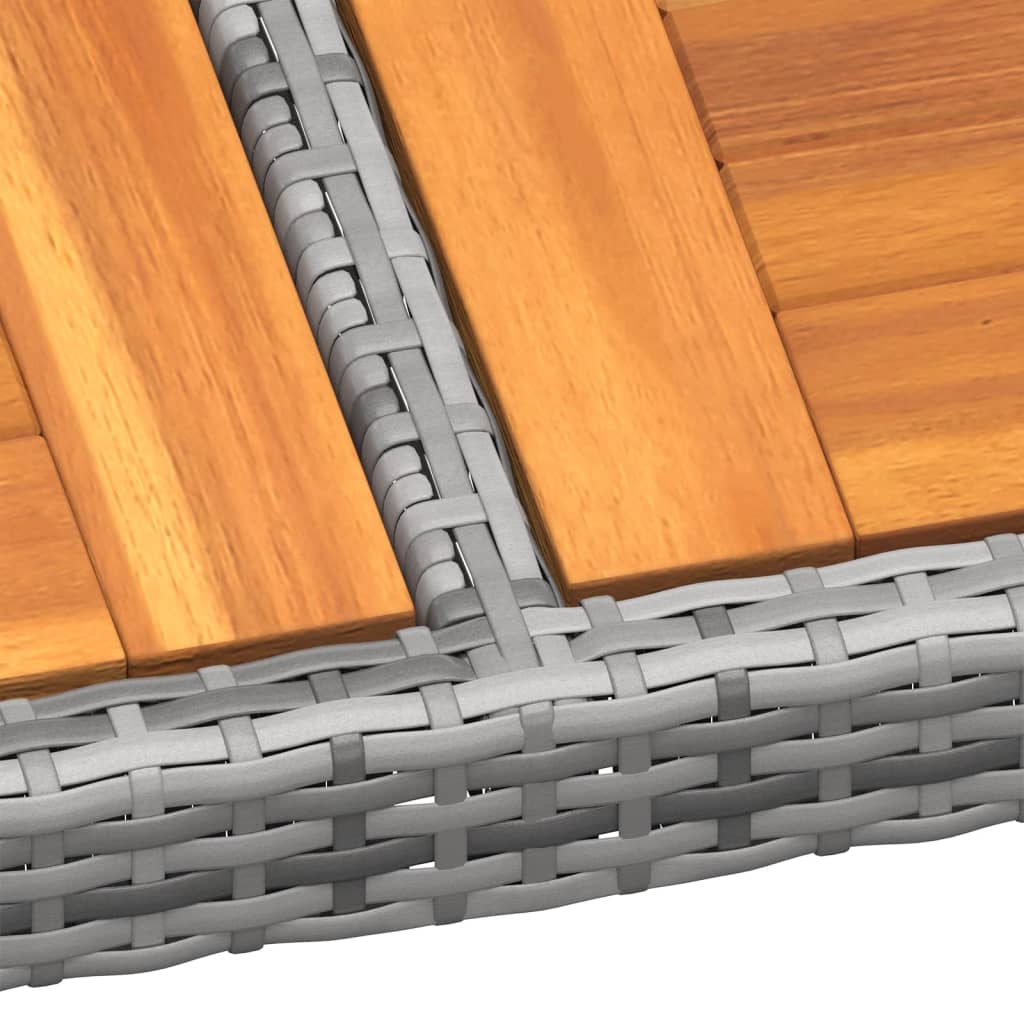 Tavolo Giardino 200X150X75 Cm Massello Acacia Polyrattan