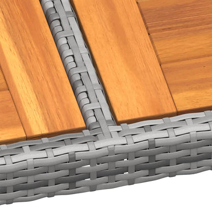 Tavolo Giardino 200X150X75 Cm Massello Acacia Polyrattan