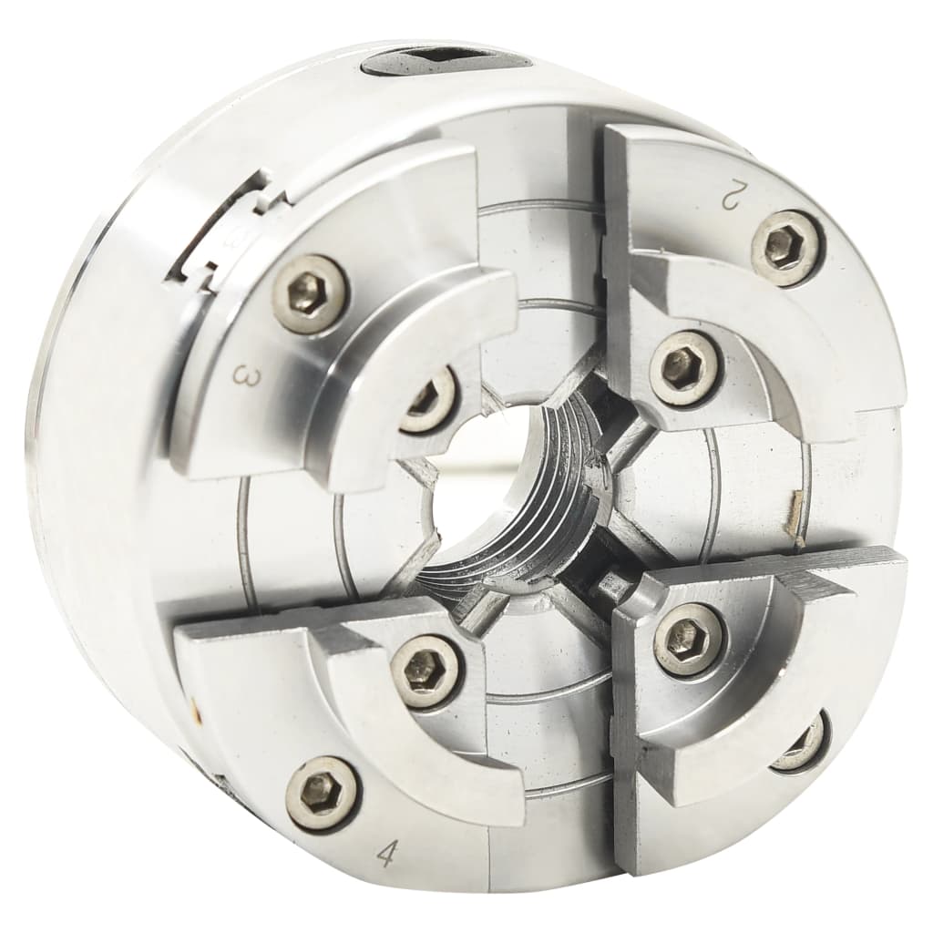 Mandrino Per Legno A 4 Griffe M33 In Acciaio Argento 96 Mm