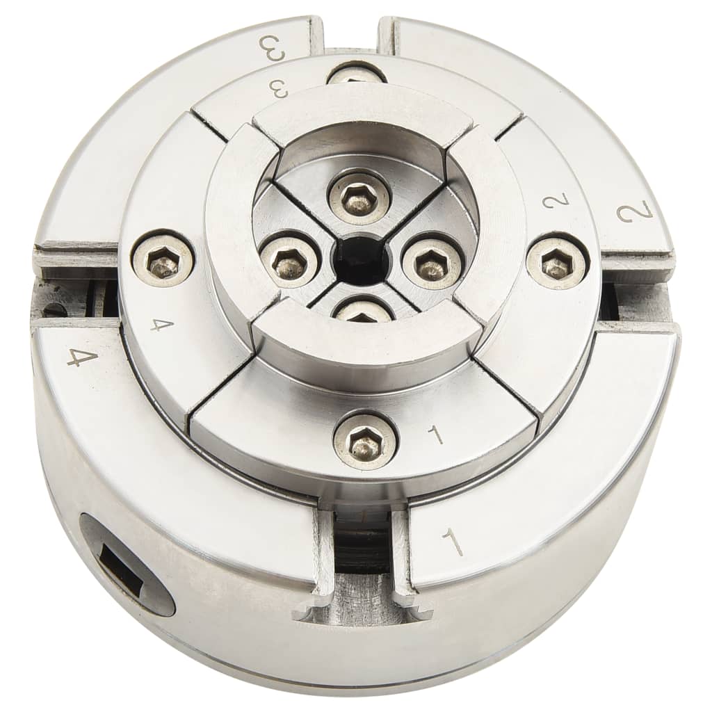 Mandrino Per Legno A 4 Griffe M33 In Acciaio Argento 96 Mm