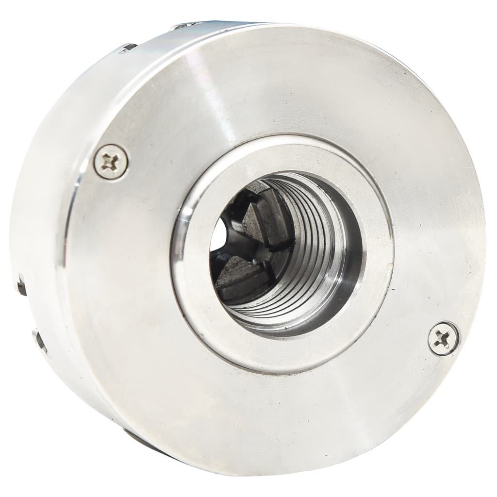Mandrino Per Legno A 4 Griffe M33 In Acciaio Argento 96 Mm