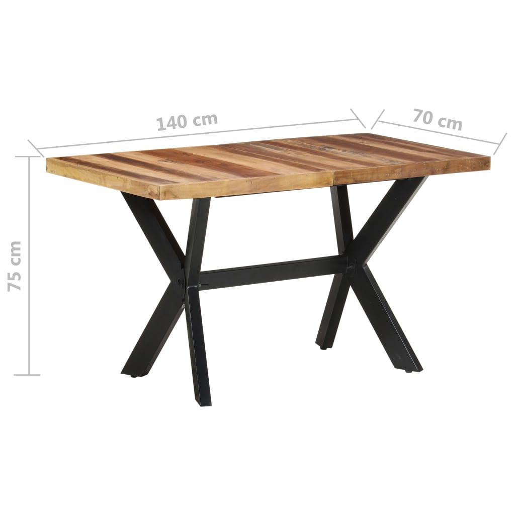 Tavolo Da Pranzo Legno Massello Con Finitura Ambra