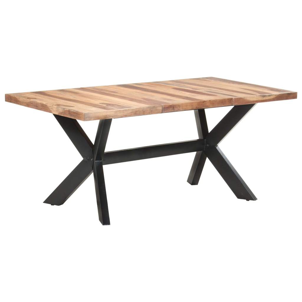 Tavolo Da Pranzo Legno Massello Con Finitura Ambra
