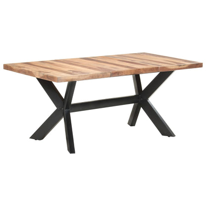 Tavolo Da Pranzo Legno Massello Con Finitura Ambra
