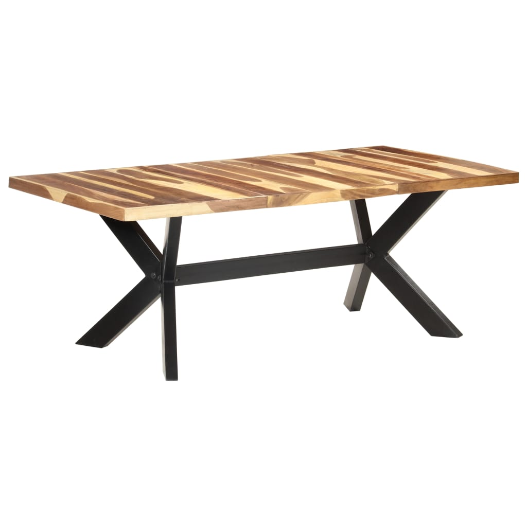 Tavolo Da Pranzo Legno Massello Con Finitura Ambra