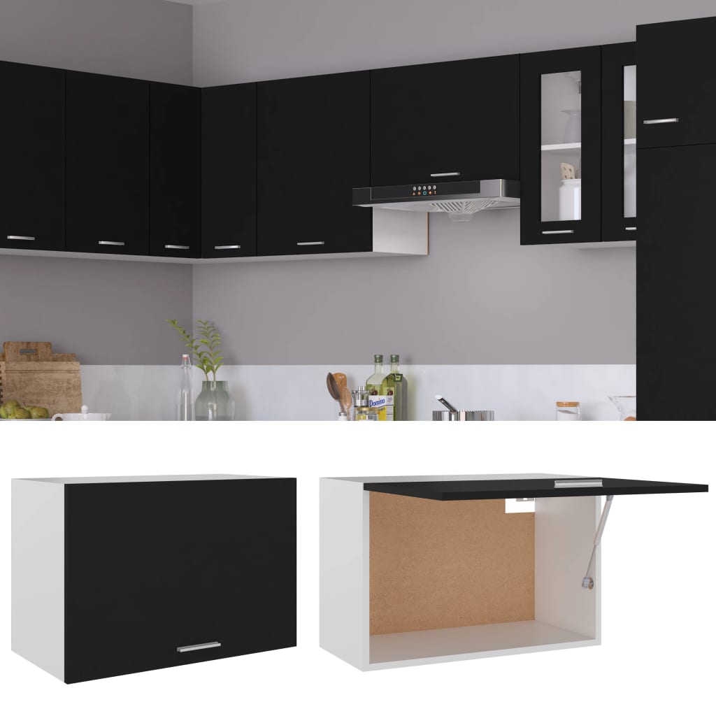 Mobile Pensile “Lyon” 60X31X40 Cm In Legno Multistrato Nero
