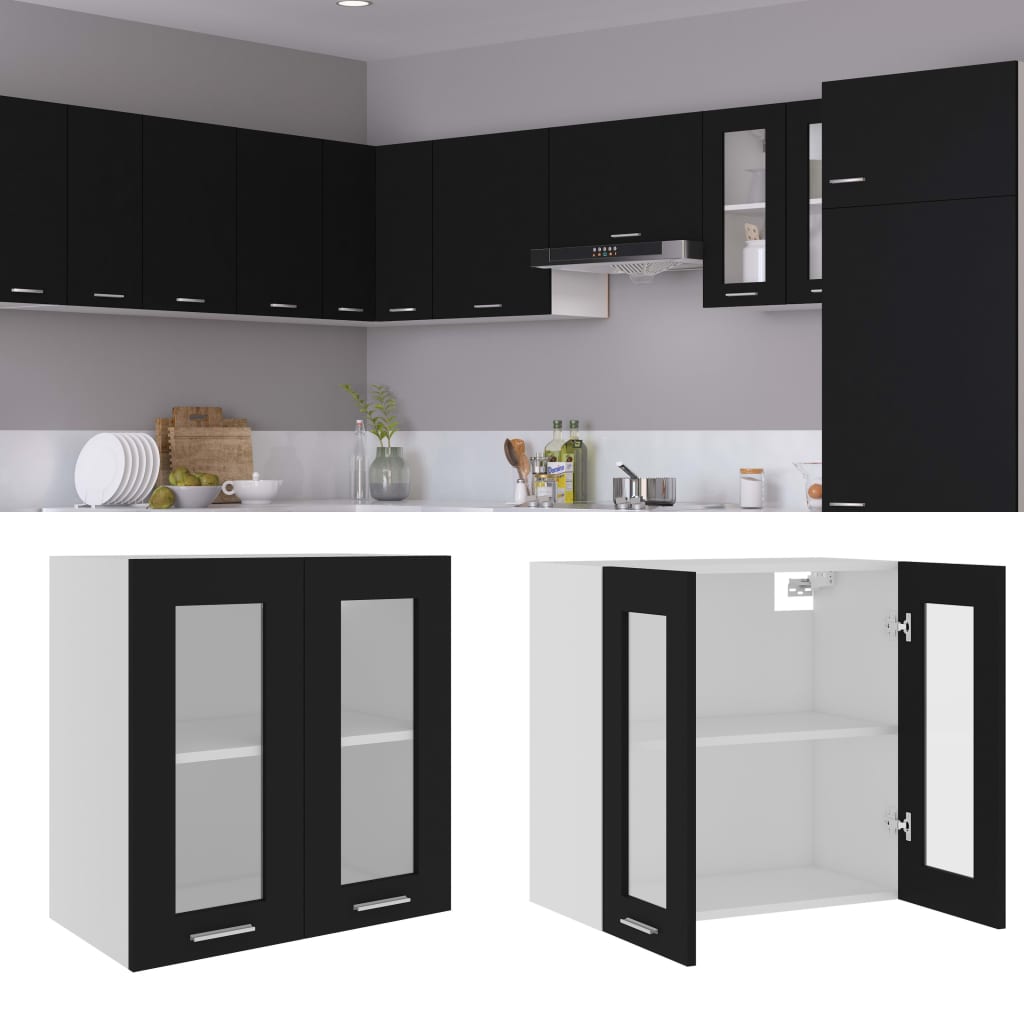 Mobile Pensile “Lyon” 60X31X40 Cm In Legno Multistrato Nero