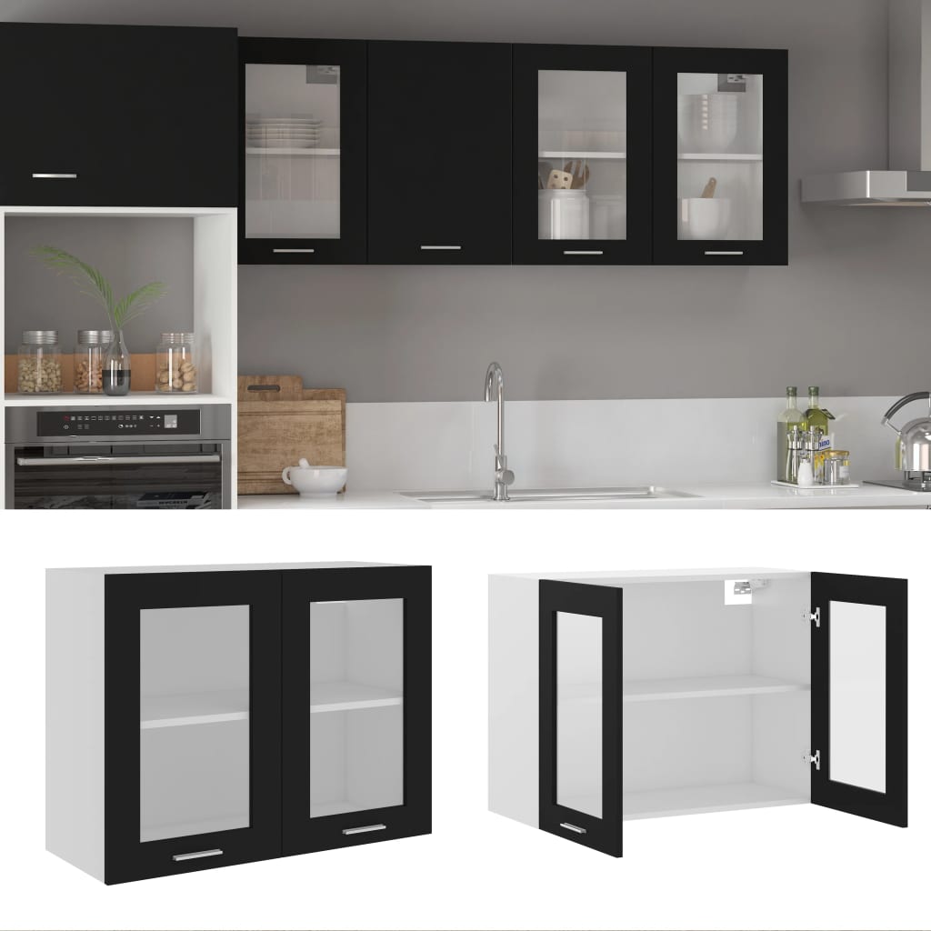 Mobile Pensile “Lyon” 60X31X40 Cm In Legno Multistrato Nero