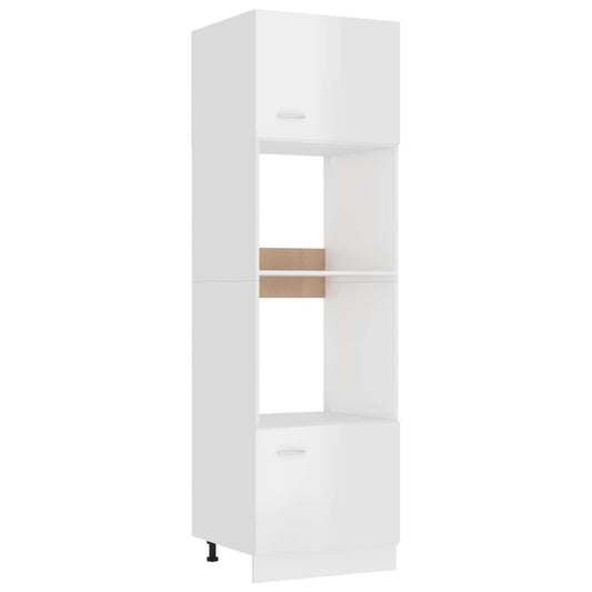 Mobile Microonde “Lyon” 60X57X207 Cm Bianco Lucido