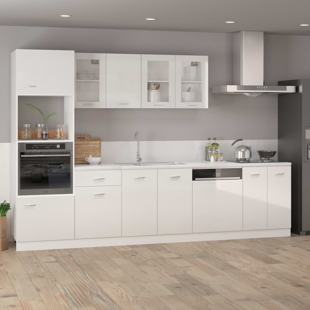 Mobile Microonde “Lyon” 60X57X207 Cm Bianco Lucido