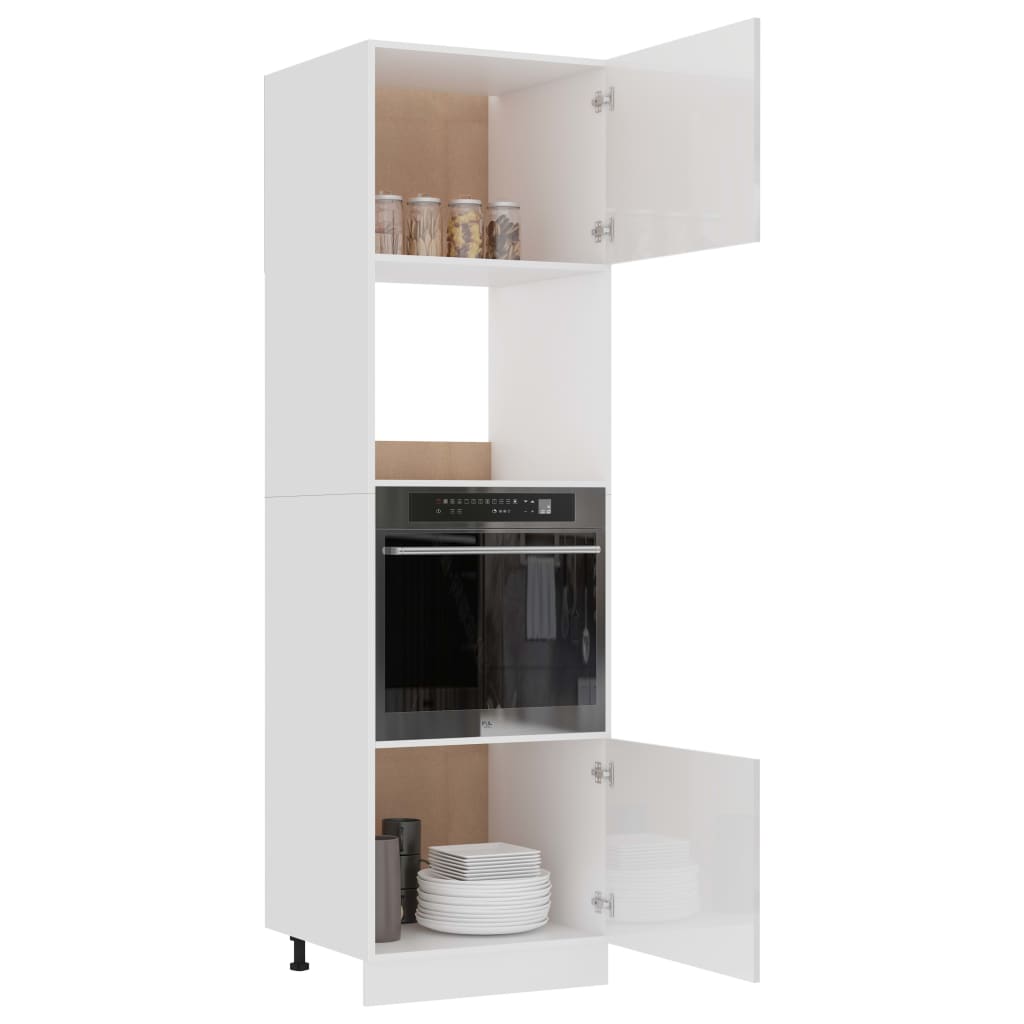 Mobile Microonde “Lyon” 60X57X207 Cm Bianco Lucido